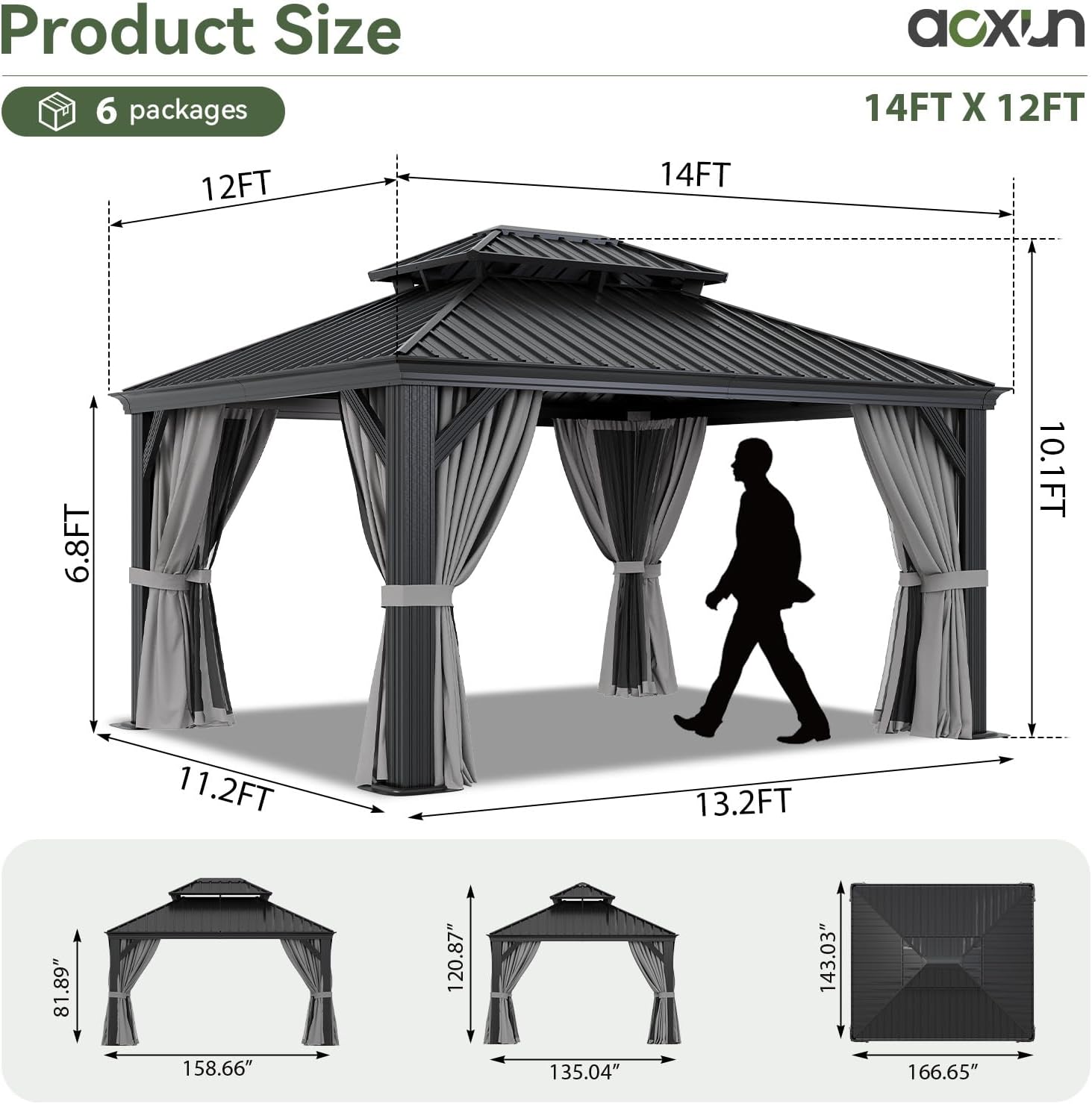 Hardtop Aluminum Gazebo with Rain Gutter