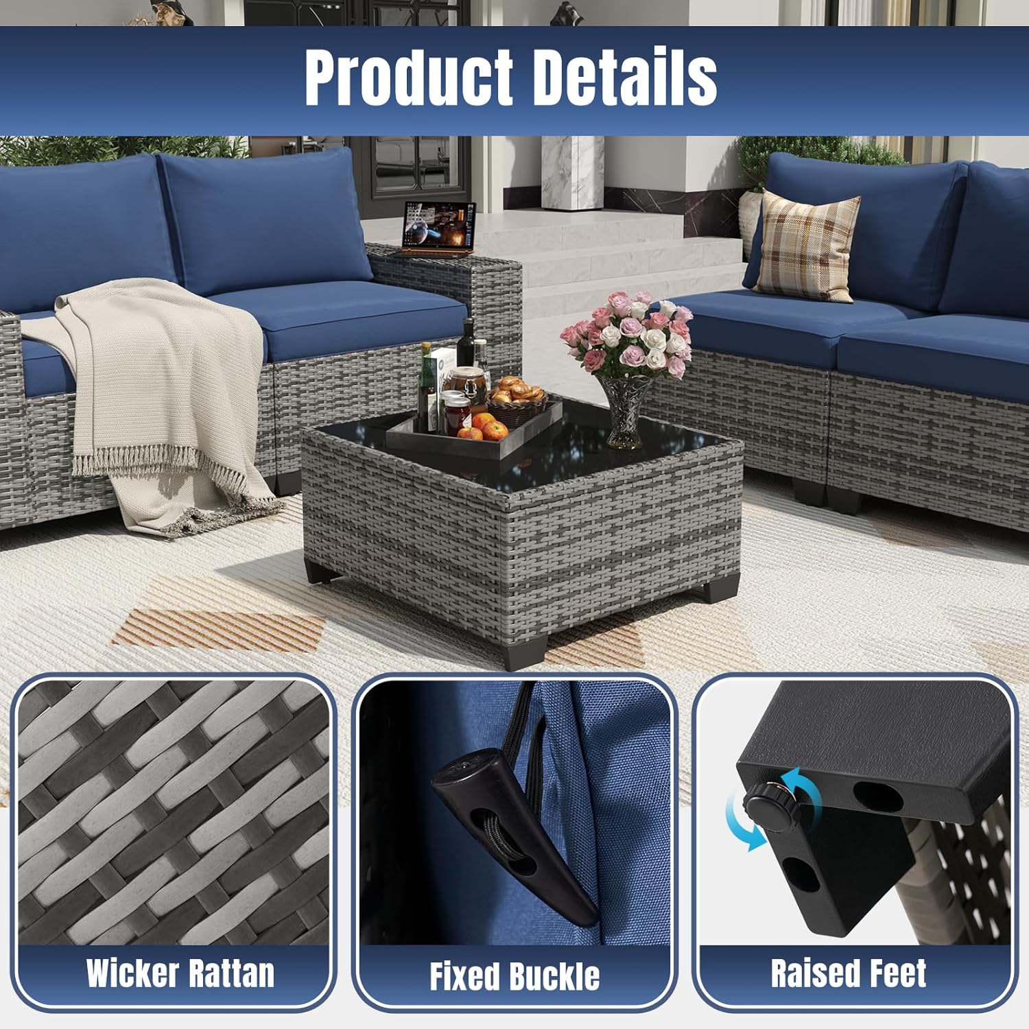 Aoxun 6 Pieces/7 Pieces Patio Furniture Set