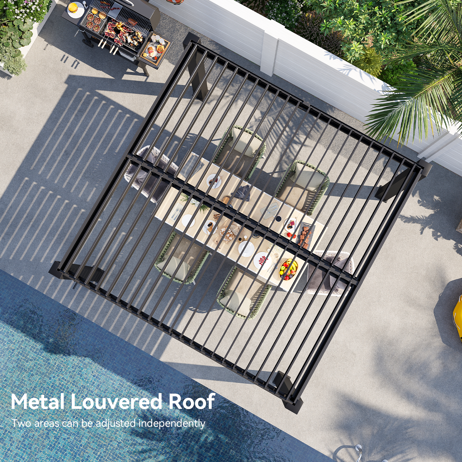 Aoxun 10' x 10' Louvered Pergola