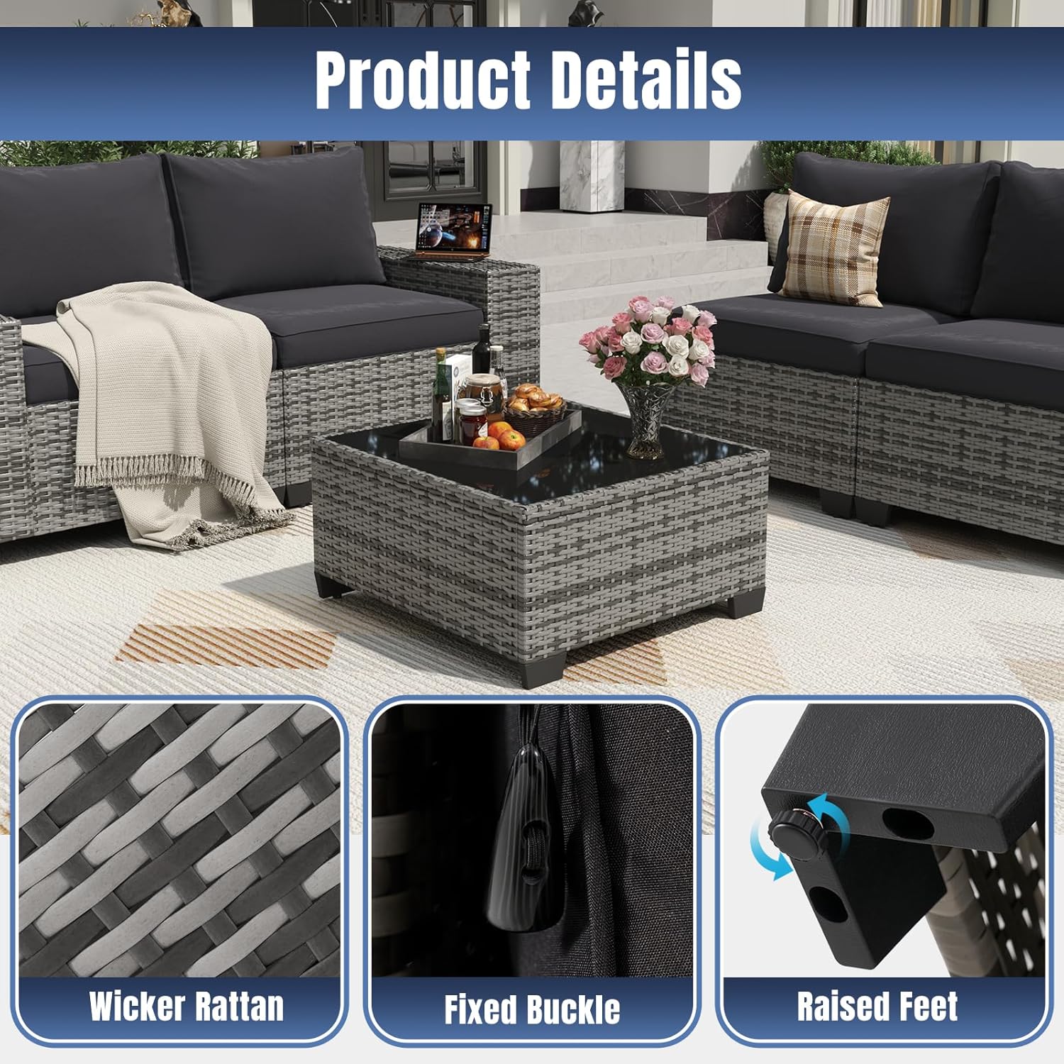 Aoxun 6 Pieces/7 Pieces Patio Furniture Set