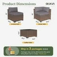 11 Piece Patio Furniture Set Wicker Rattan Patio Conversation Set Outdoor Sectional Sofa Set with Coffee Table and 4” Thickened Cushions, Gray(Waterproof Cover Included)