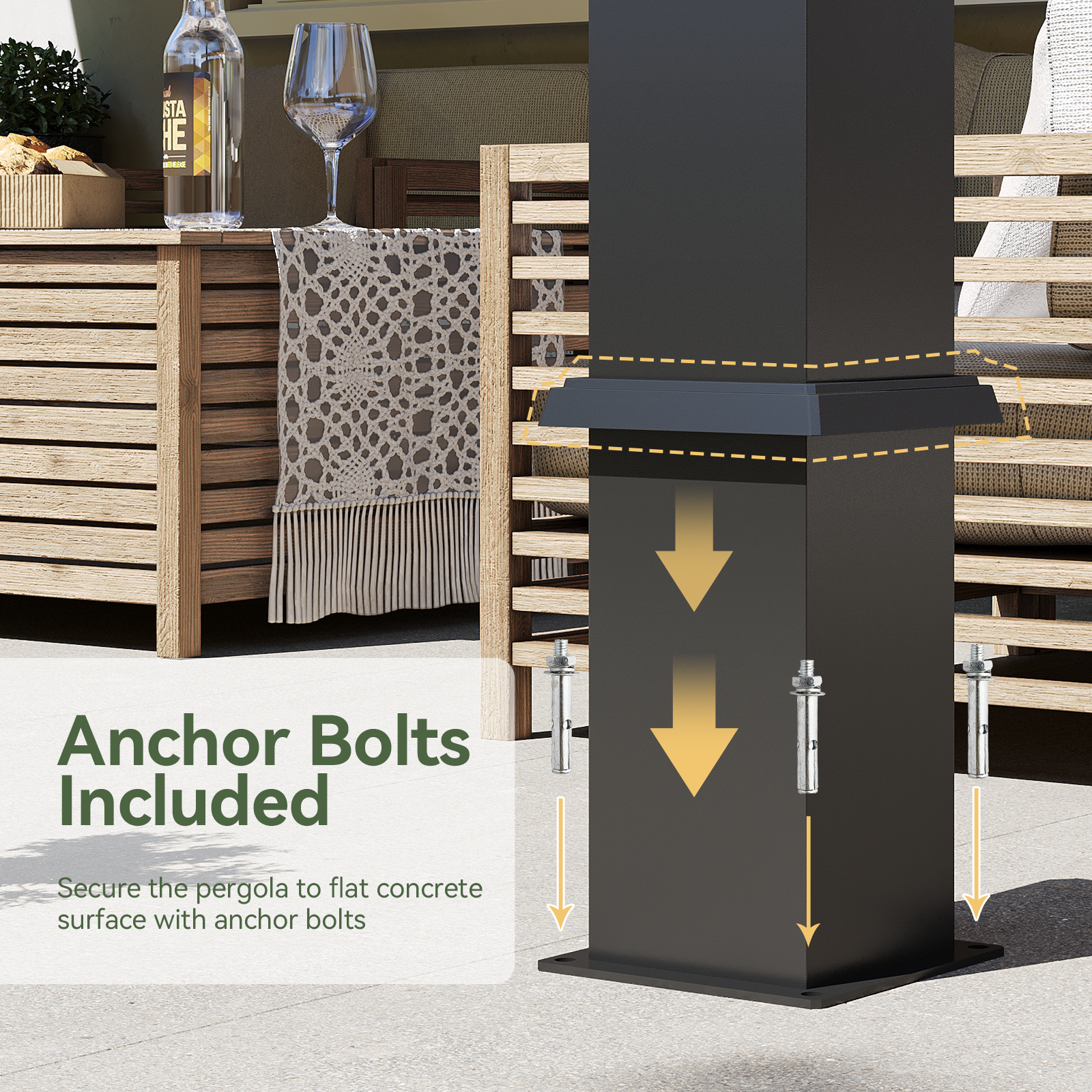 Aoxun 10' x 10' Louvered Pergola