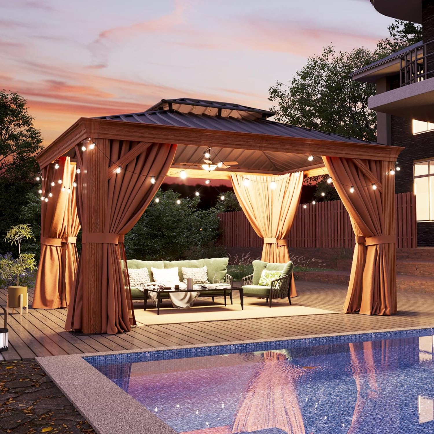 Hardtop Aluminum Gazebo with Rain Gutter