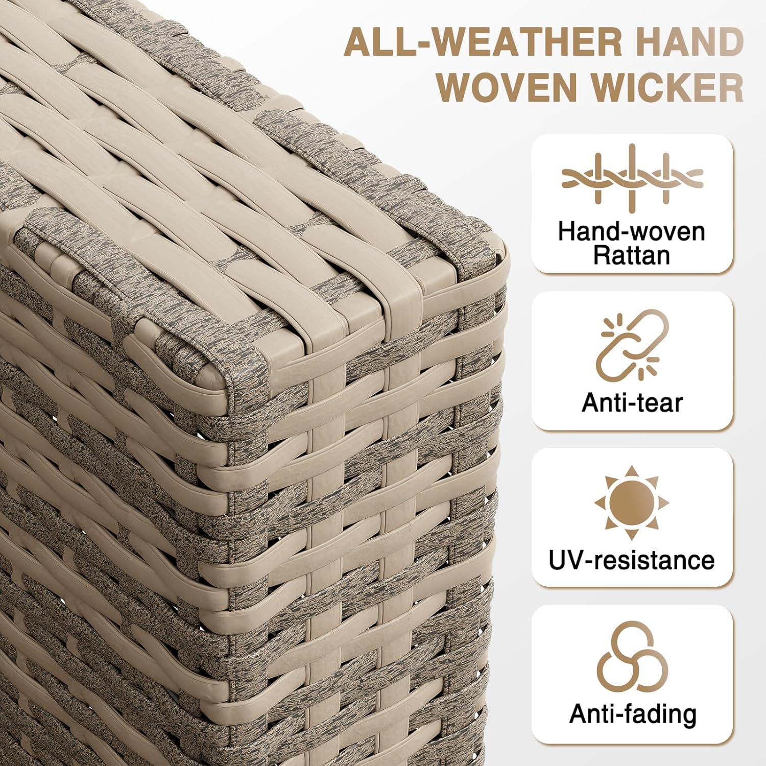Aoxun Patio Furniture Set 7-Piece with Umbrella / Fire Pit