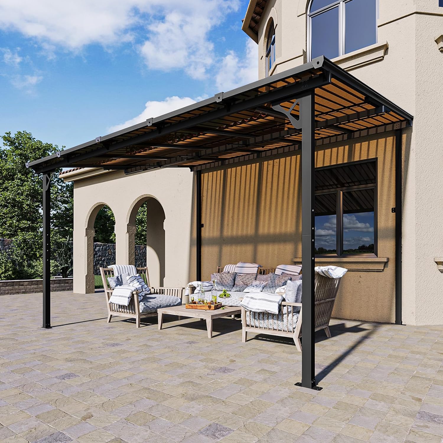 Polycarbonate Wall Mounted Gazebo Lean To