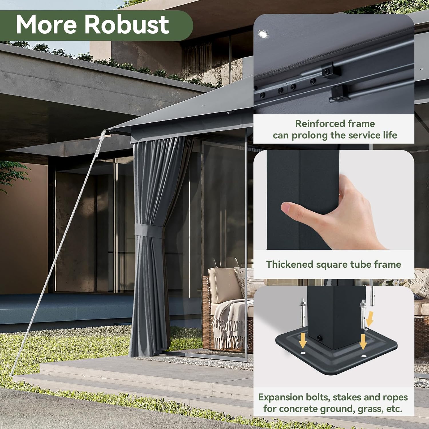 Soft Top Metal Frame Gazebo with Double Roofs
