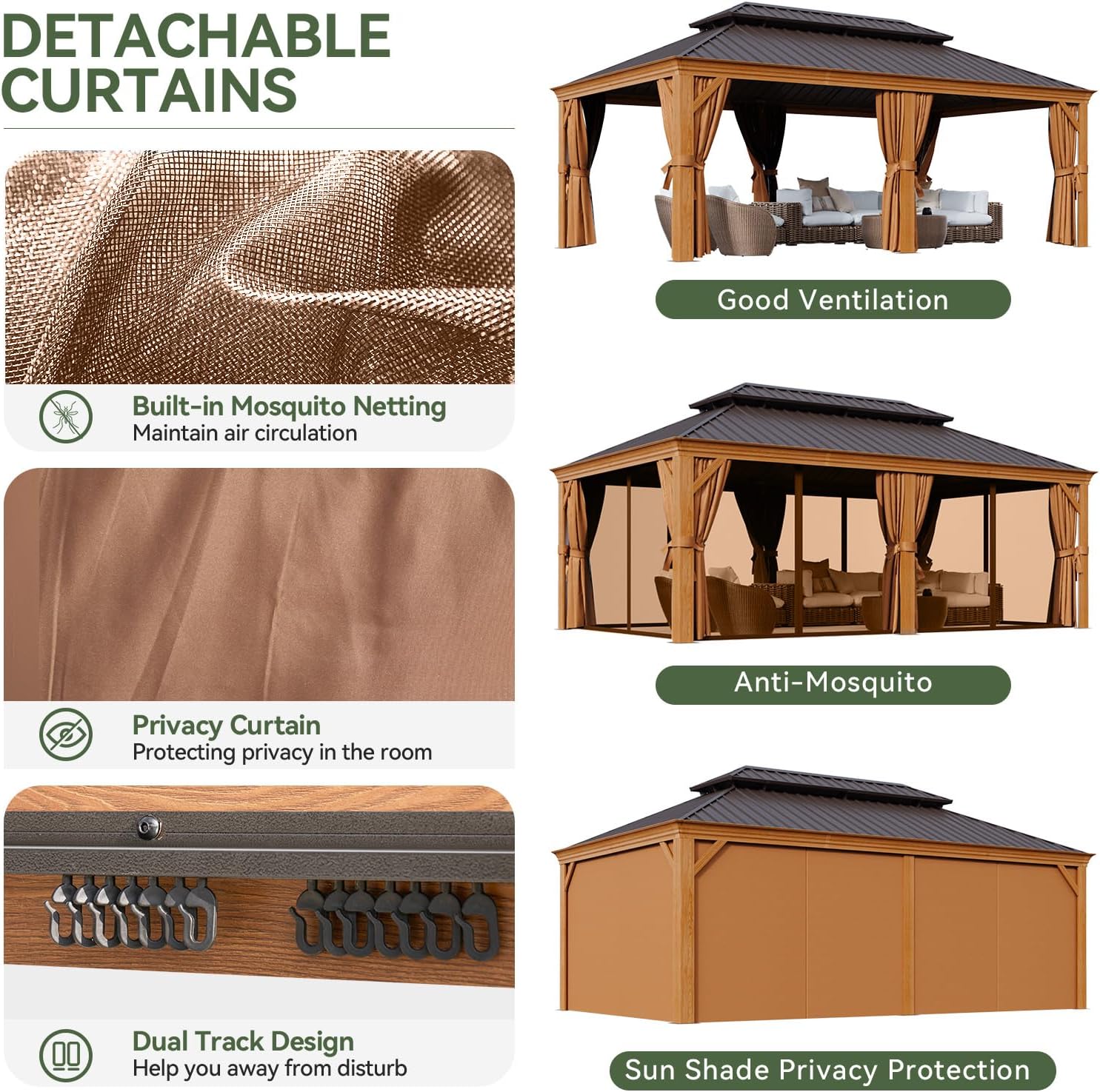 Hardtop Aluminum Gazebo with Rain Gutter