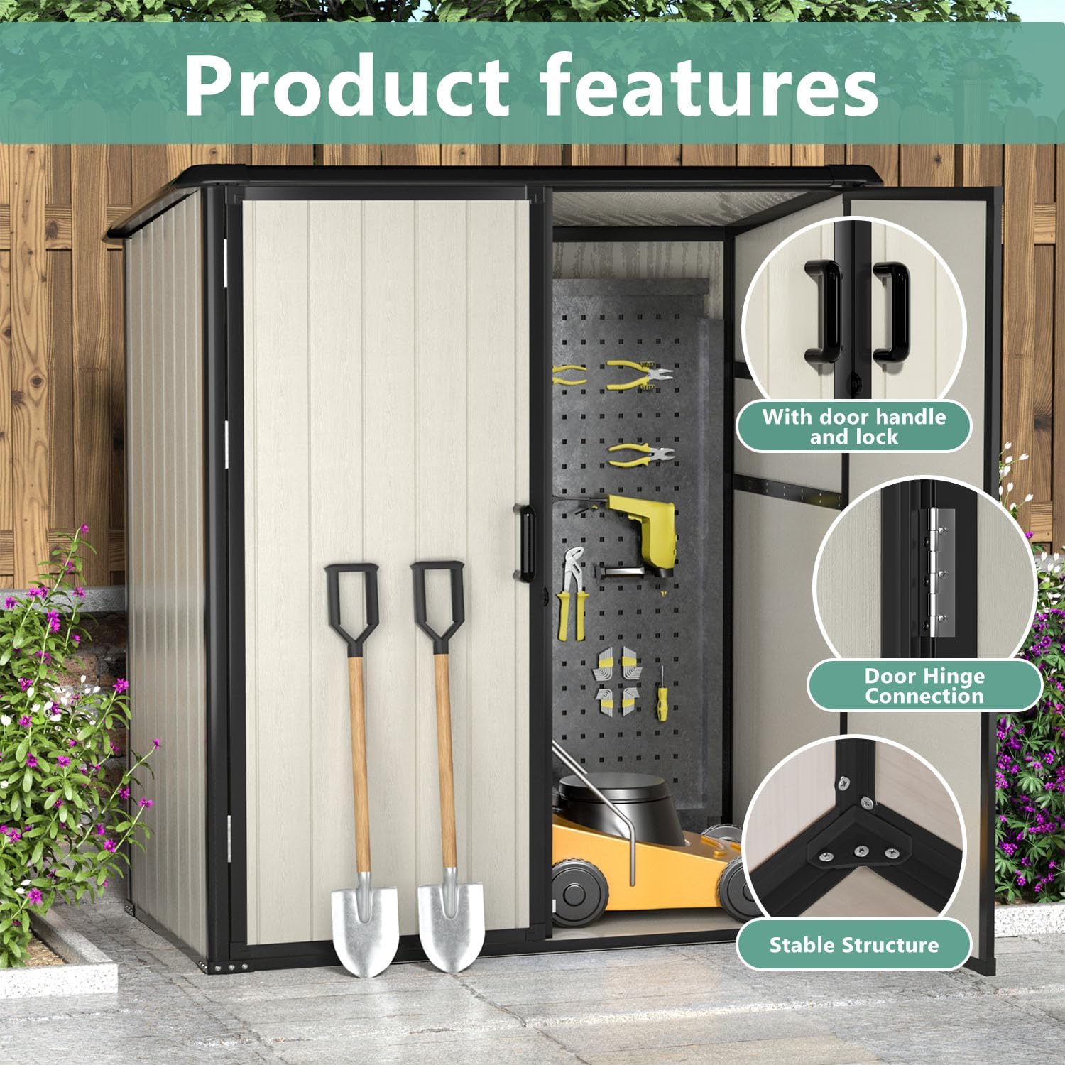 Resin Lean To Storage Shed with Floor