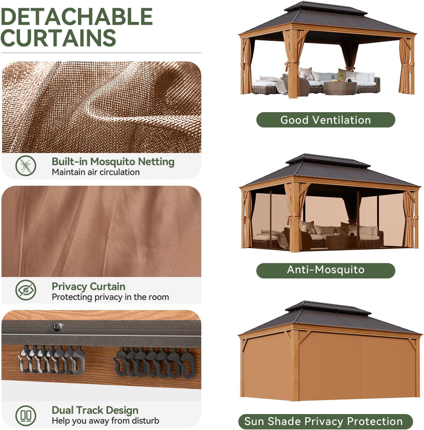 Hardtop Aluminum Gazebo with Rain Gutter
