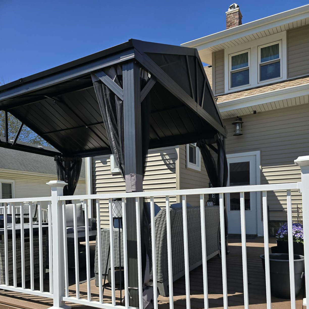 10' x 12' Aluminum Pavilion Gazebo with Gable Roof