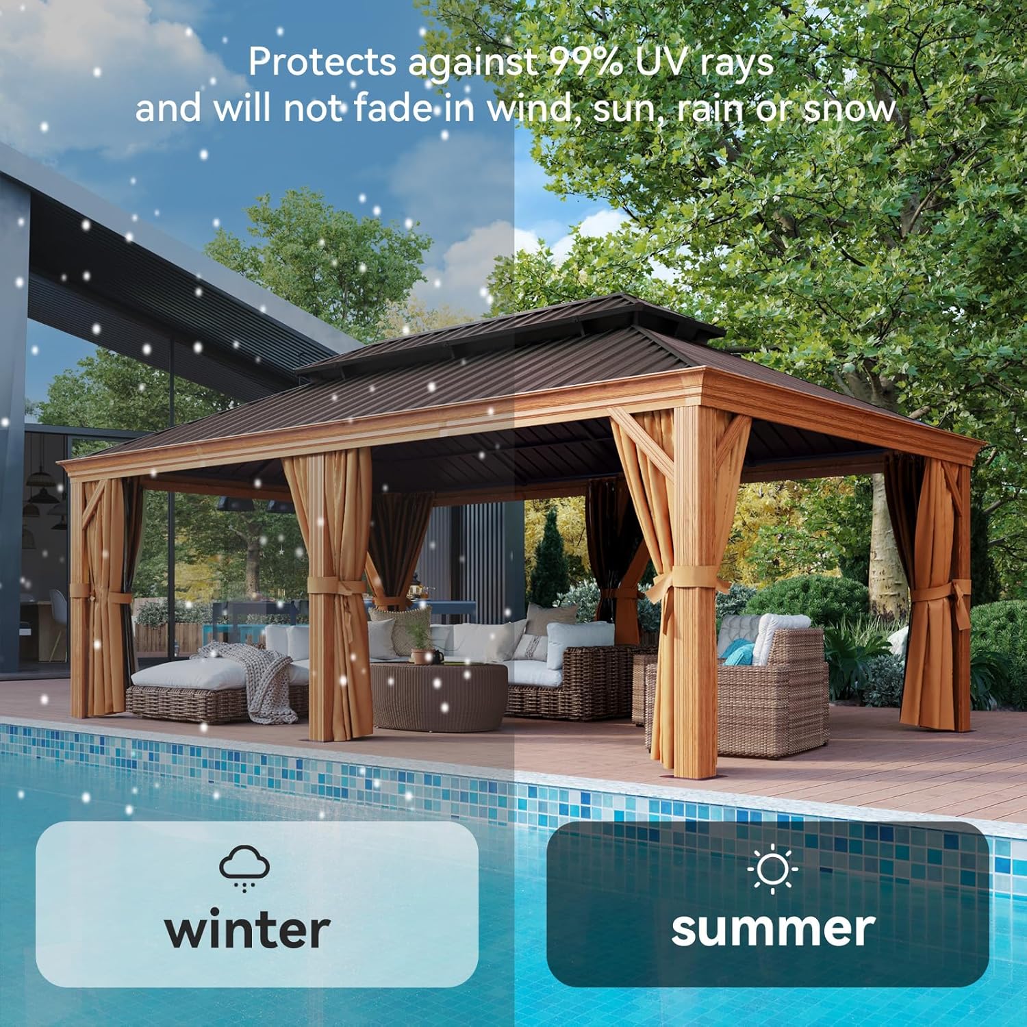Hardtop Aluminum Gazebo with Rain Gutter