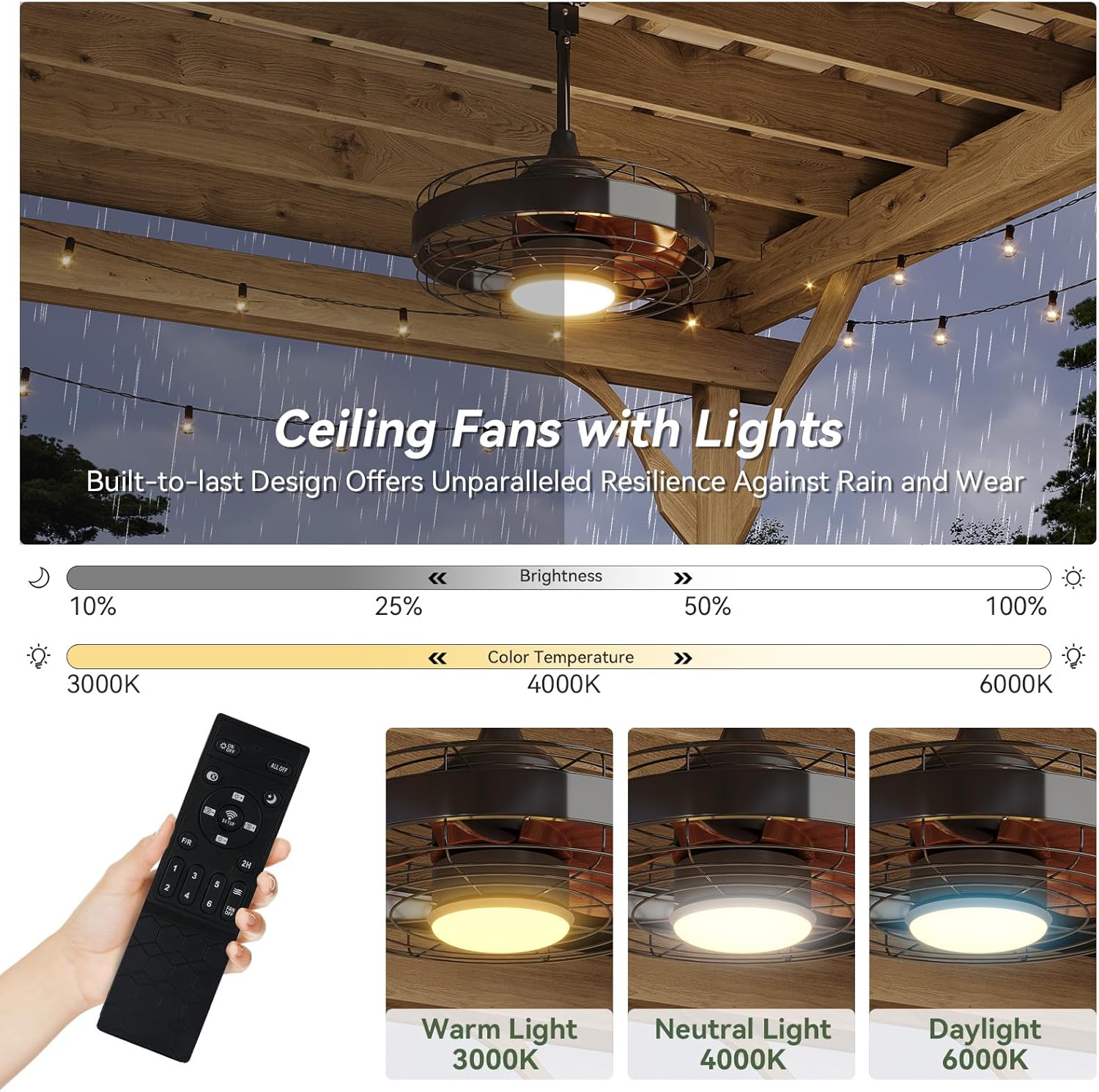 Classic Hardtop Gazebo with 20 inch Ceiling Fans and Lights