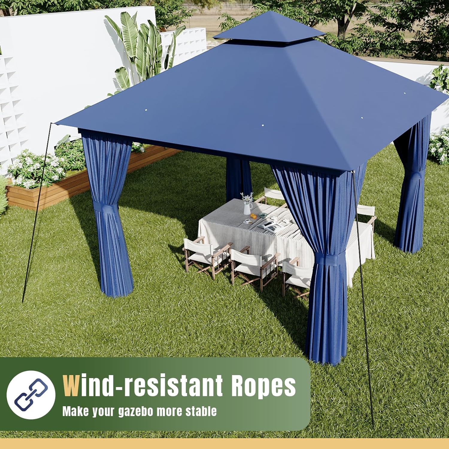 Soft Top Metal Frame Gazebo with Double Roofs