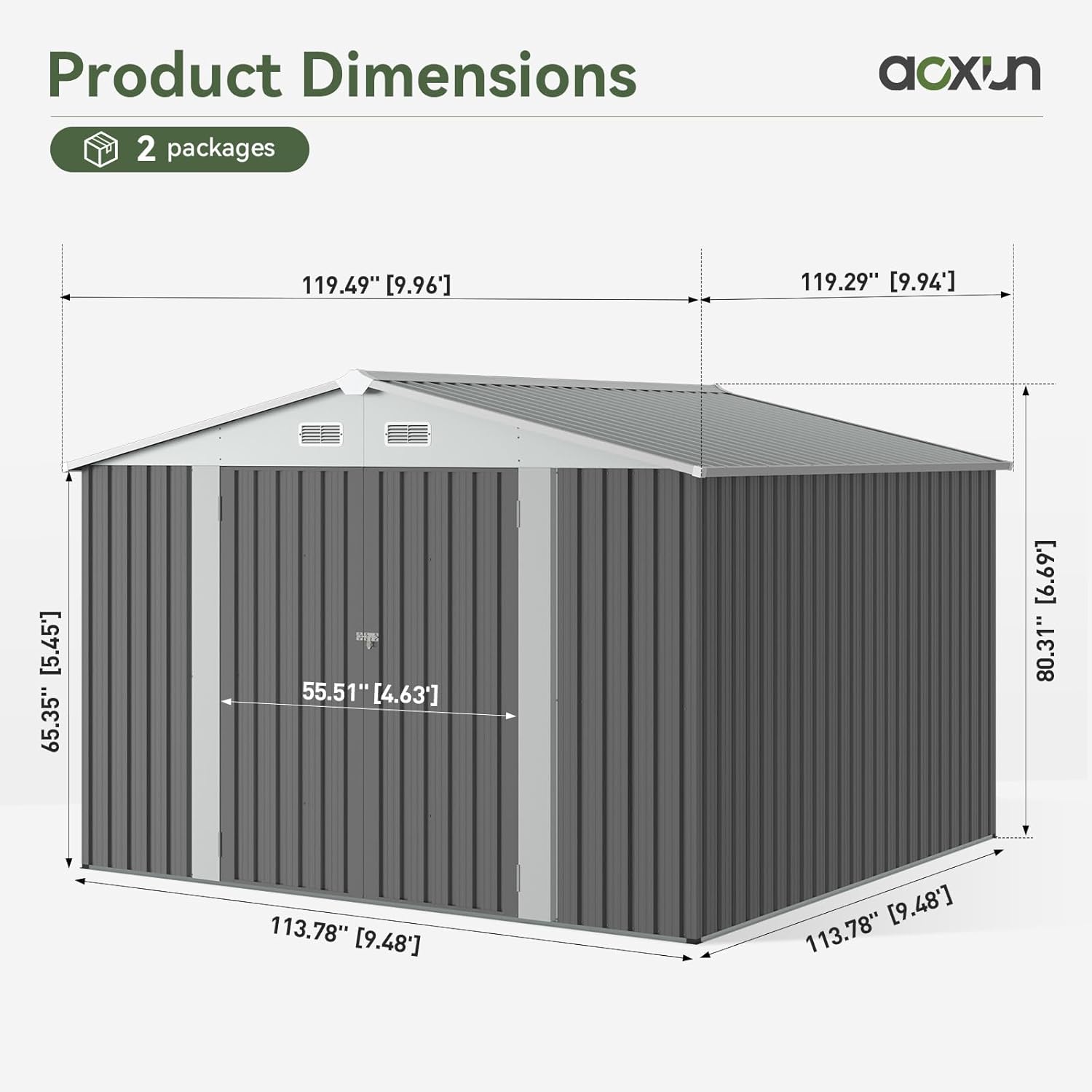 Metal Utility Shed House with Air Vent (Copy)