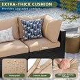 7 Piece Patio Furniture Set Wicker Rattan Patio Sectional Sofa Set Outdoor Seating Furniture with 4'' Thickened Cushion, Beige (Include Waterproof Cover)
