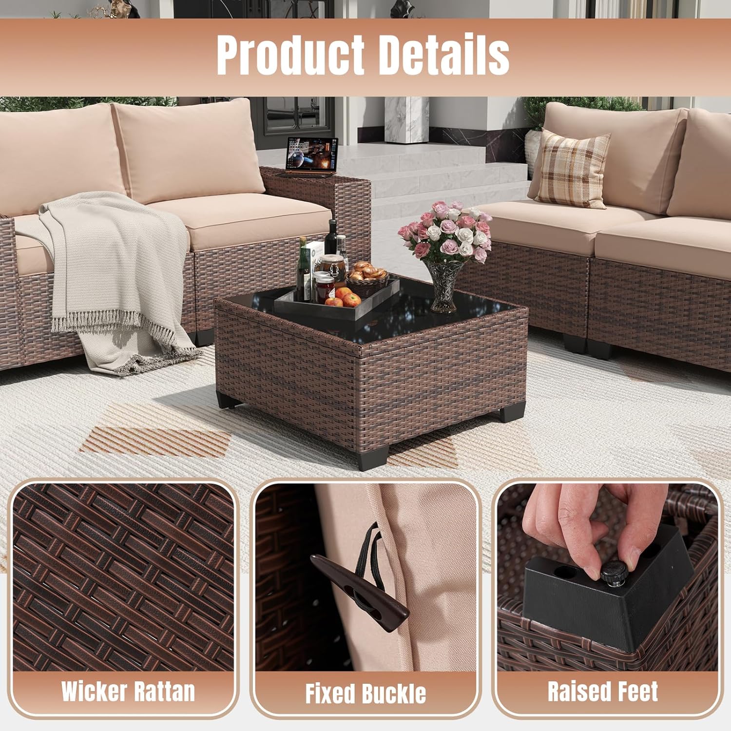 Aoxun 6 Pieces/7 Pieces Patio Furniture Set