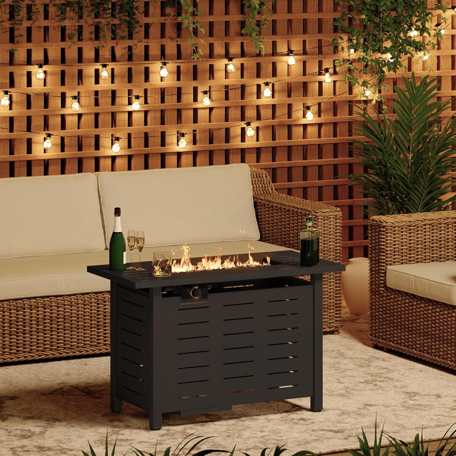 Steel Propane Fire Pit Table, 50,000 BTU