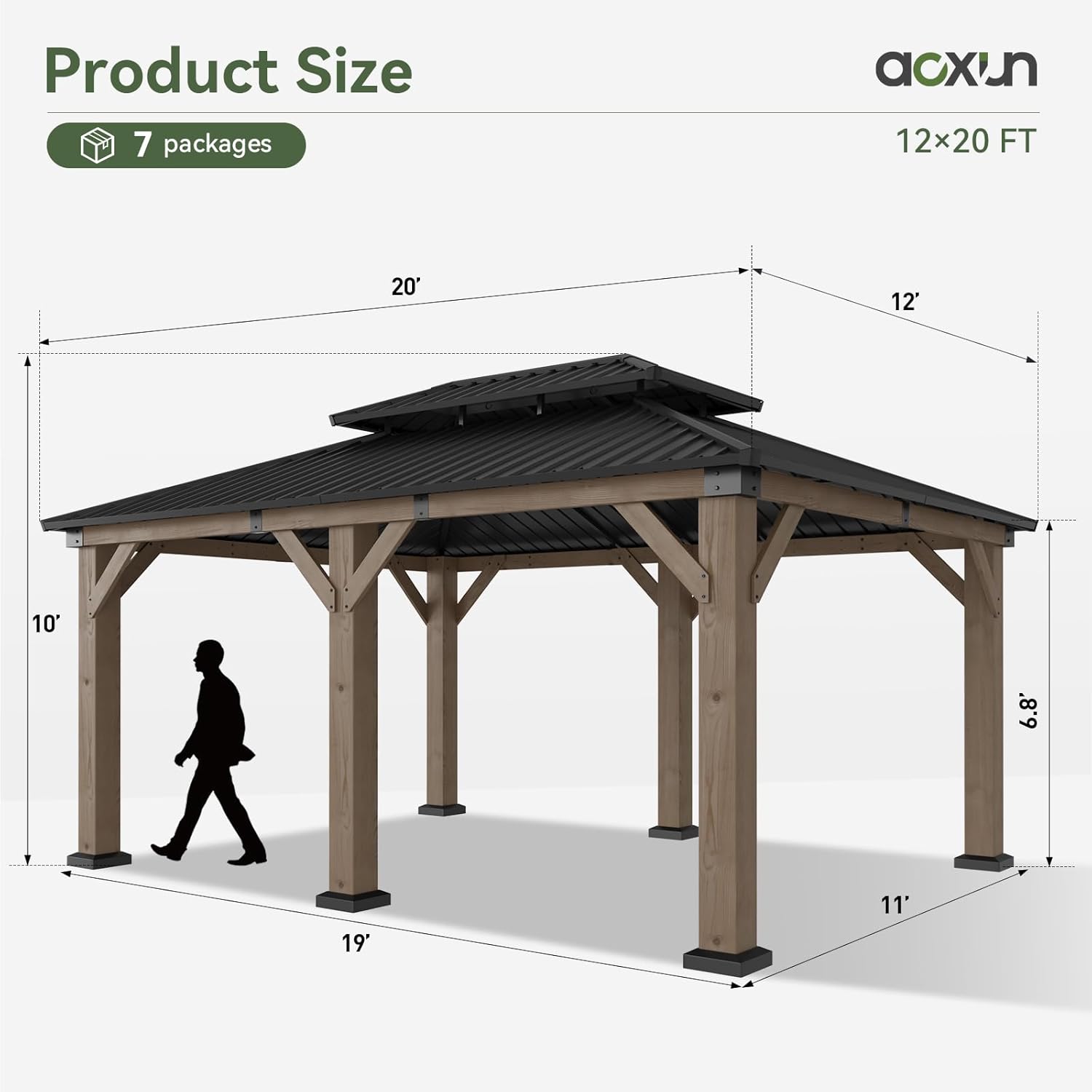 Hardtop Cedar Wood Gazebo