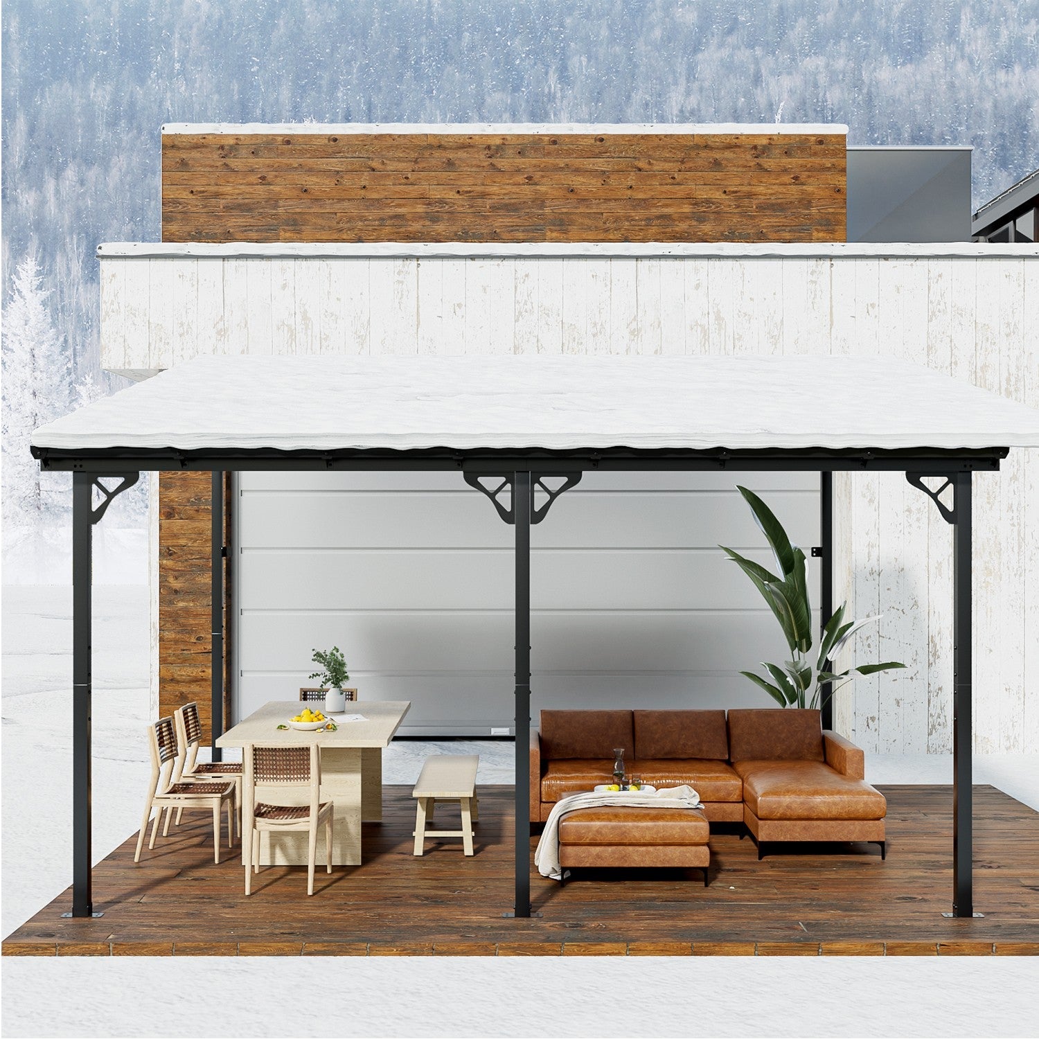 Polycarbonate Wall Mounted Lean To Gazebo