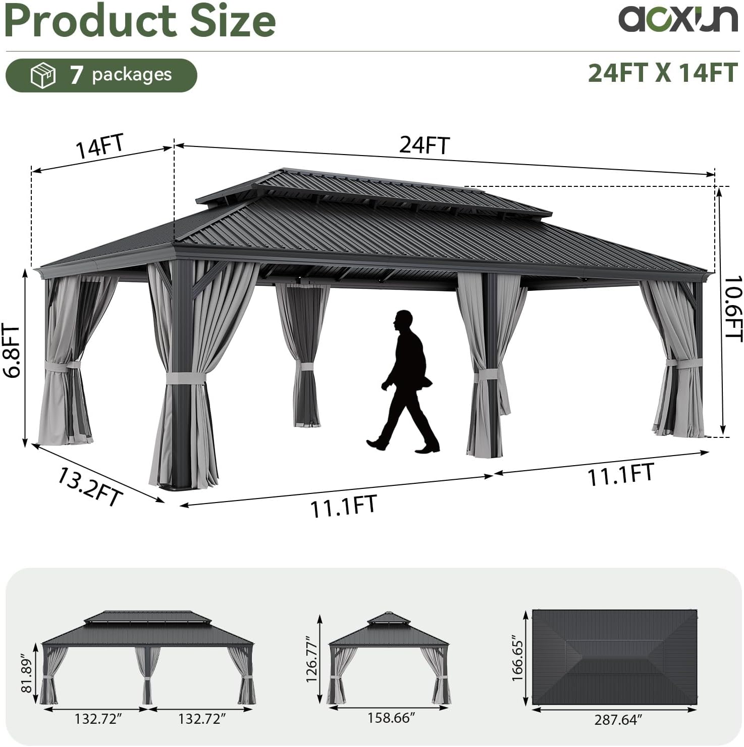 Hardtop Aluminum Gazebo with Rain Gutter