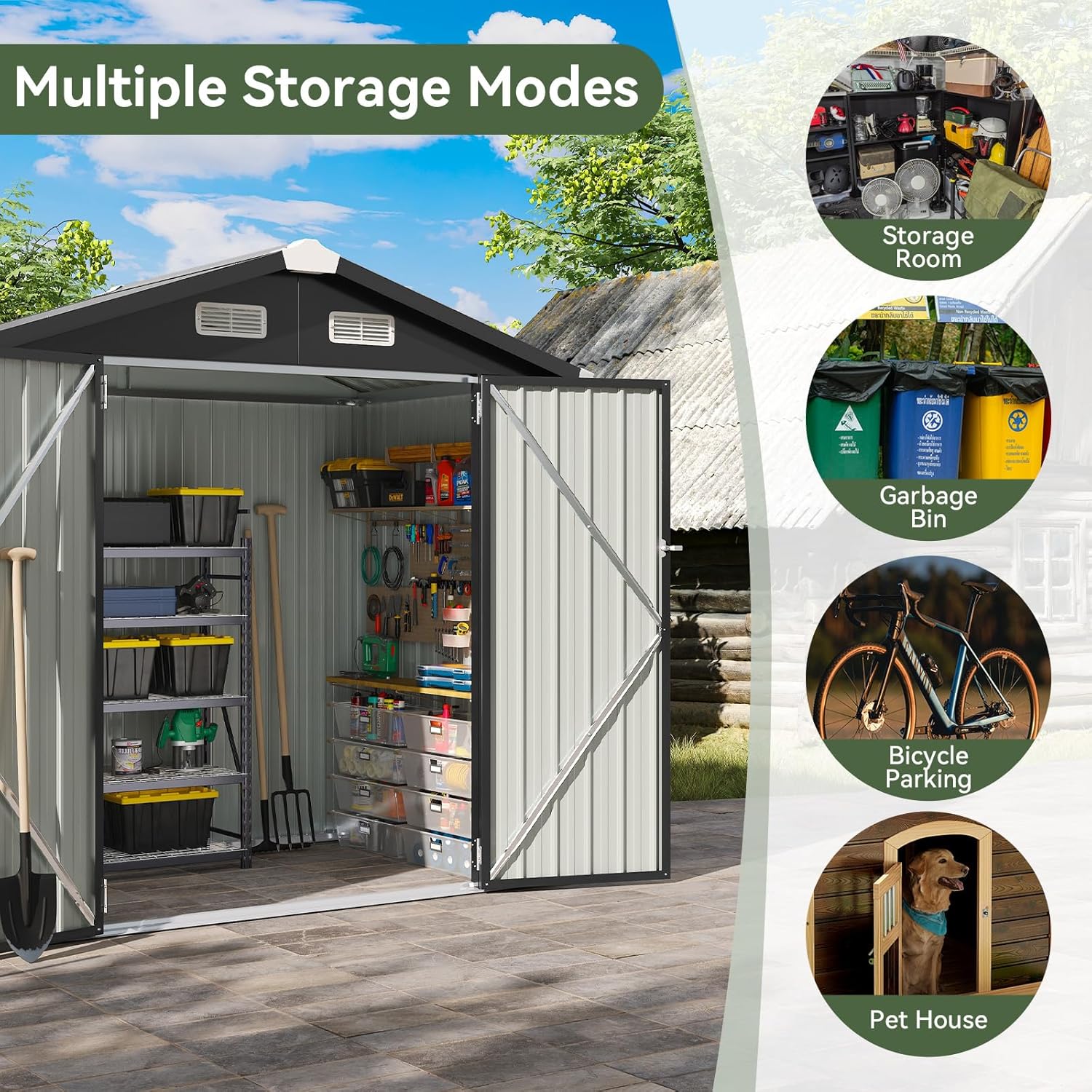 Metal Utility Shed House with Air Vent (Copy)