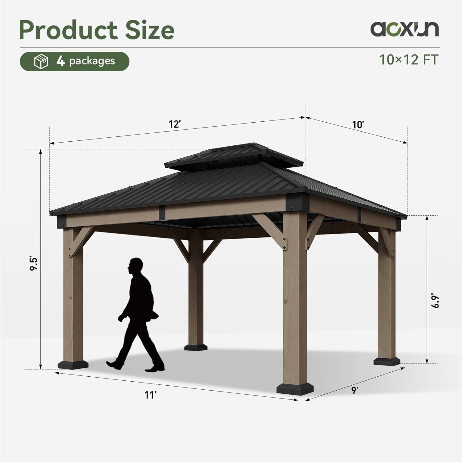 Hardtop Cedar Wood Gazebo