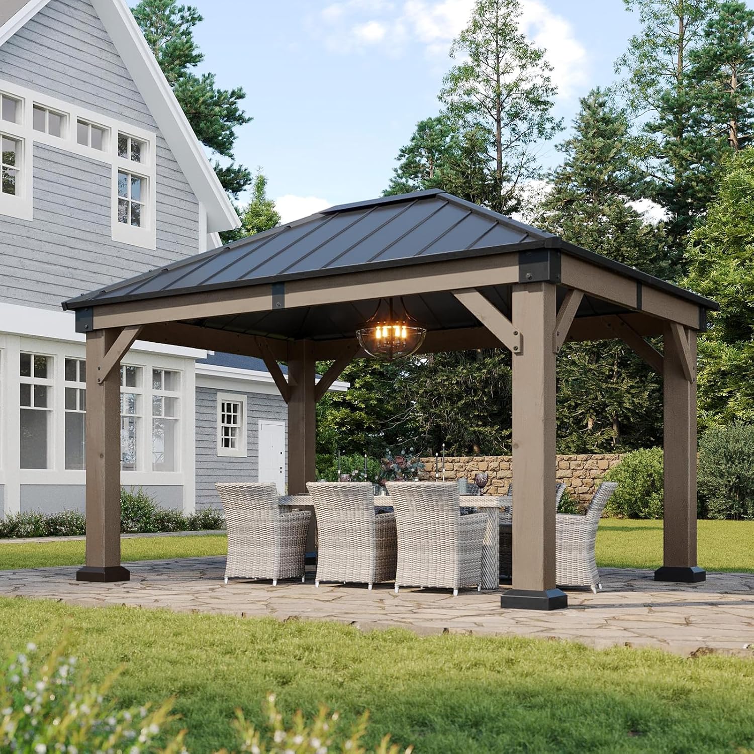Hardtop Cedar Wood Gazebo