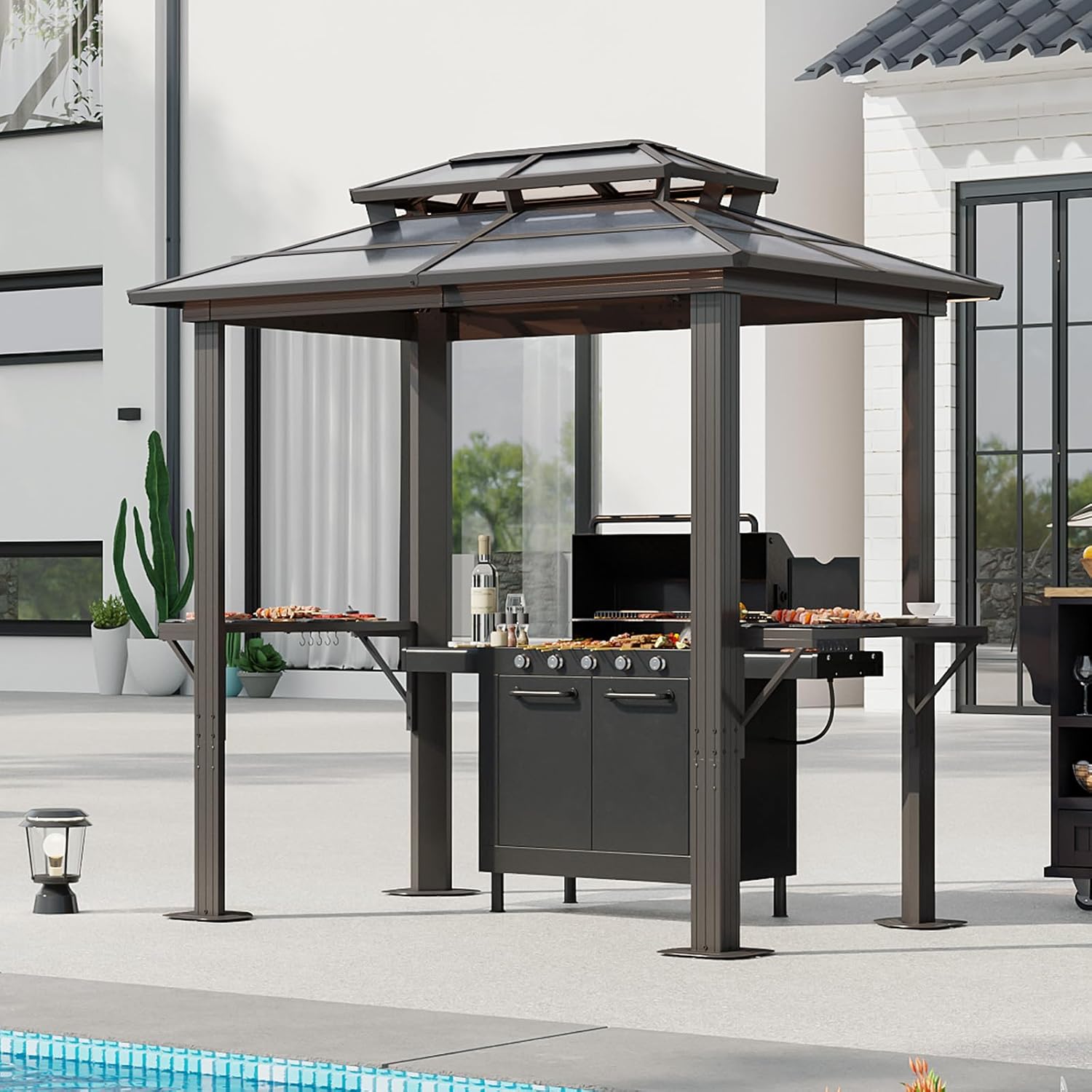 8' x 5' Grill Gazebo with Polycarbonate Double Top