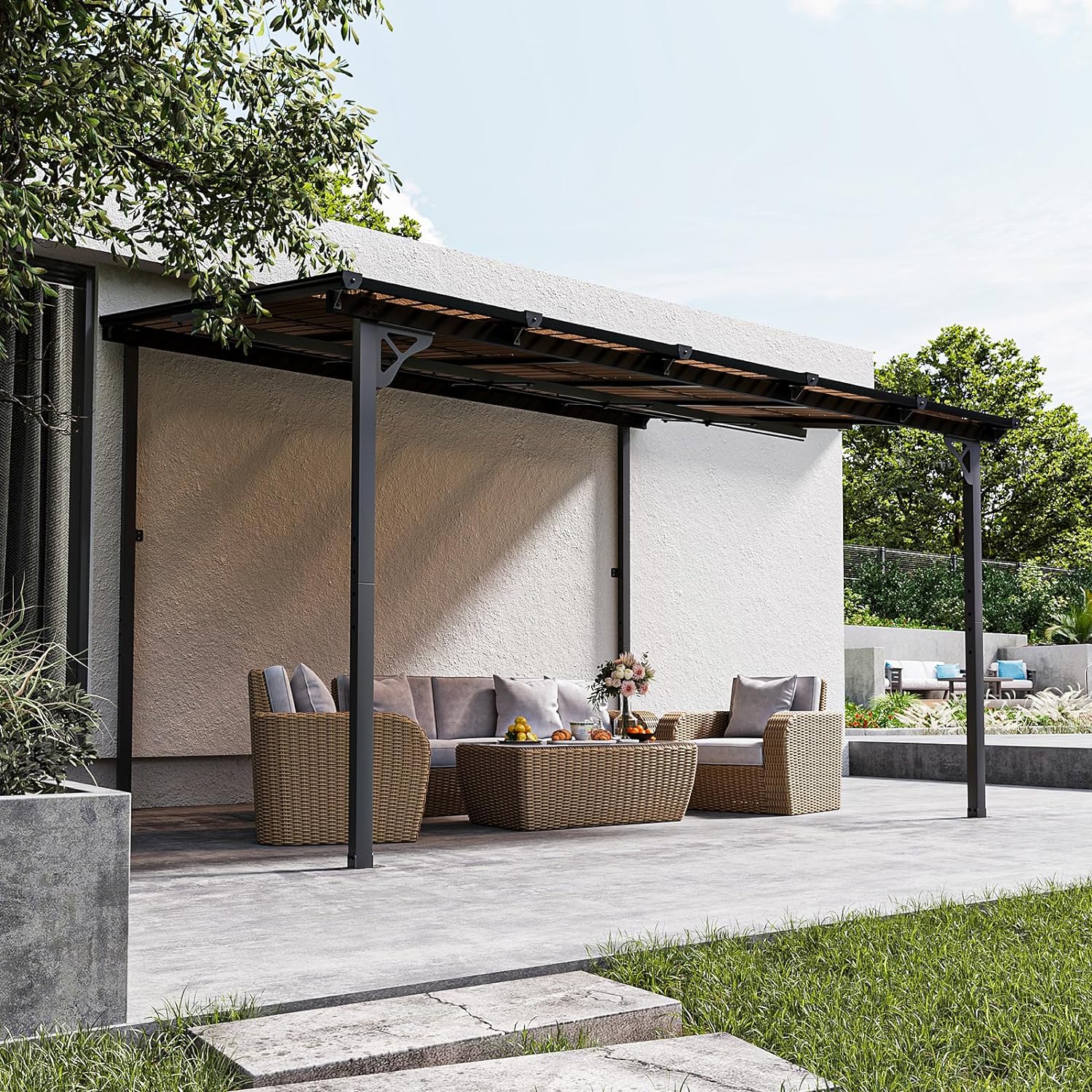 Polycarbonate Wall Mounted Gazebo Lean To