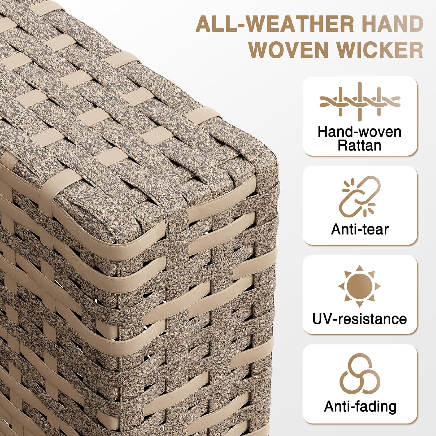 Aoxun Patio Furniture Set 7-Piece with Umbrella / Fire Pit