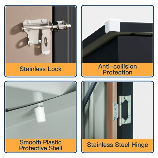 5.1 x 2.7 ft Outdoor Metal Shed, Storage Garden Shed with Lockable Door Tool Shed