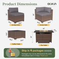 11 Piece Patio Furniture Set with 44” Fire Pit Table Wicker Rattan Outdoor Sectional Sofa Set with Coffee Table and 4” Thickened Cushions, Gray (Waterproof Cover Included)