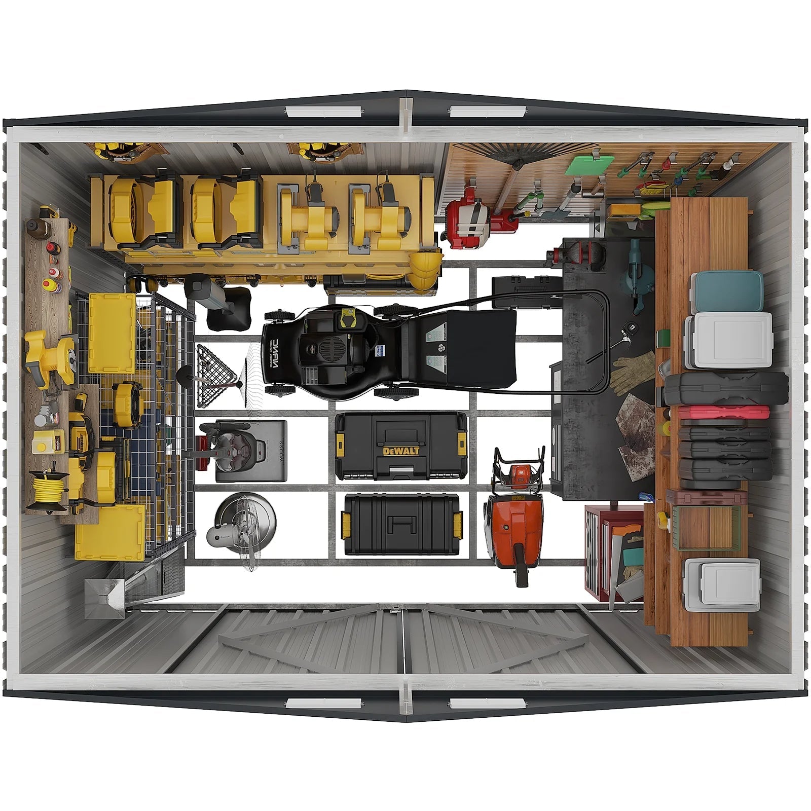 8’x 6’ Outdoor Storage Shed with Base Frame, Metal Garden Tool Shed with Lockable Door, Galvanized Steel Shed for Backyard, Lawn and Patio, Black