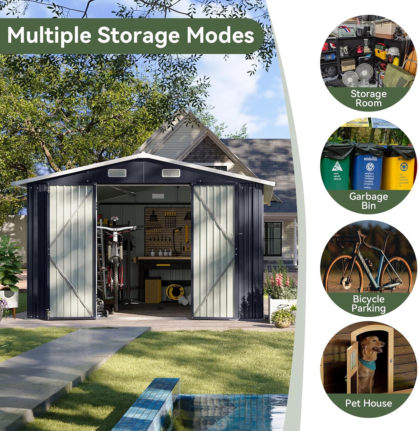 Metal Utility Shed House with Air Vent (Copy)
