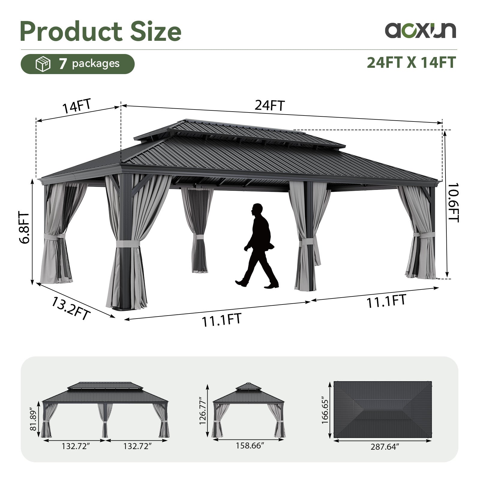 Hardtop Aluminum Gazebo with Rain Gutter