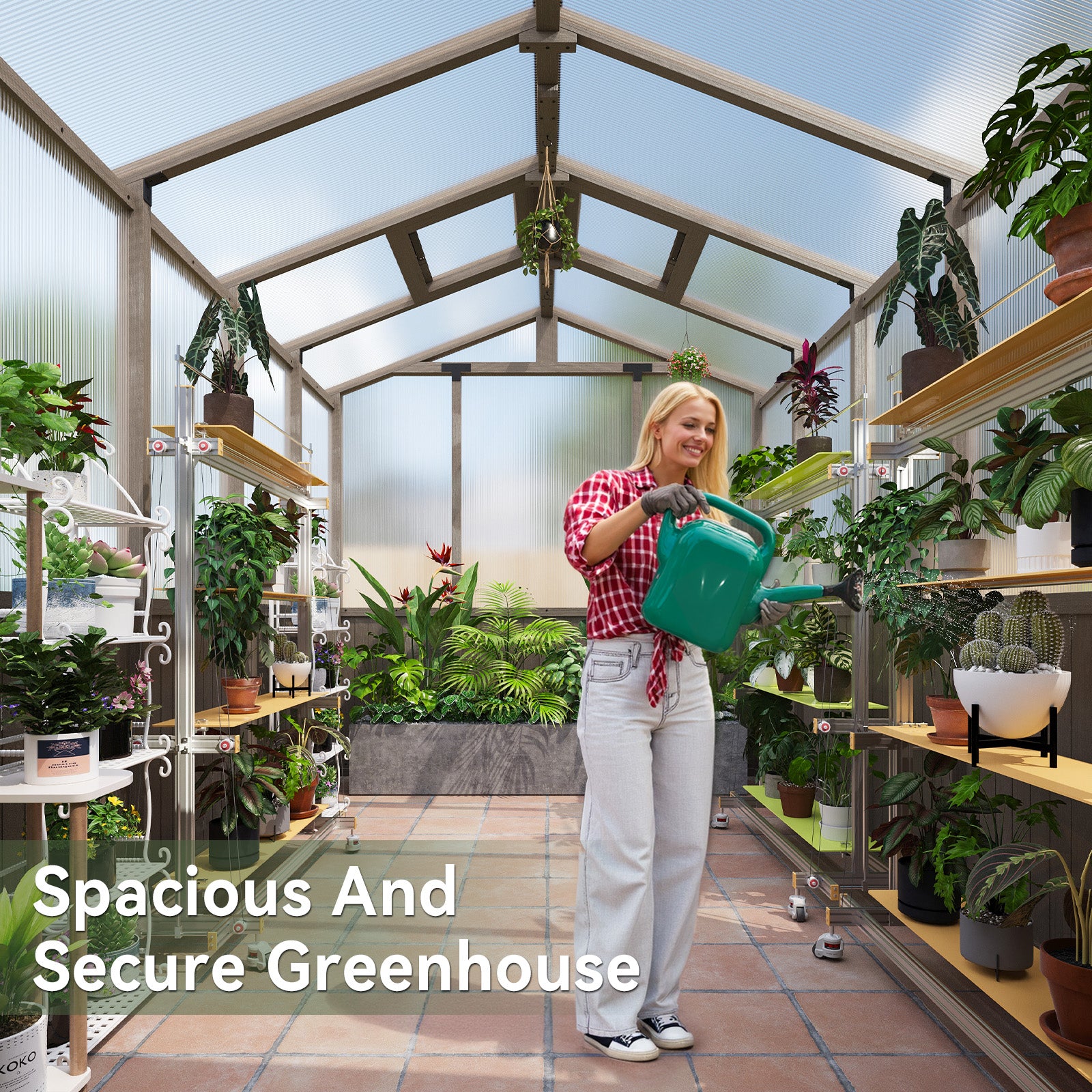 Aoxun 6x10 FT Wood Green House