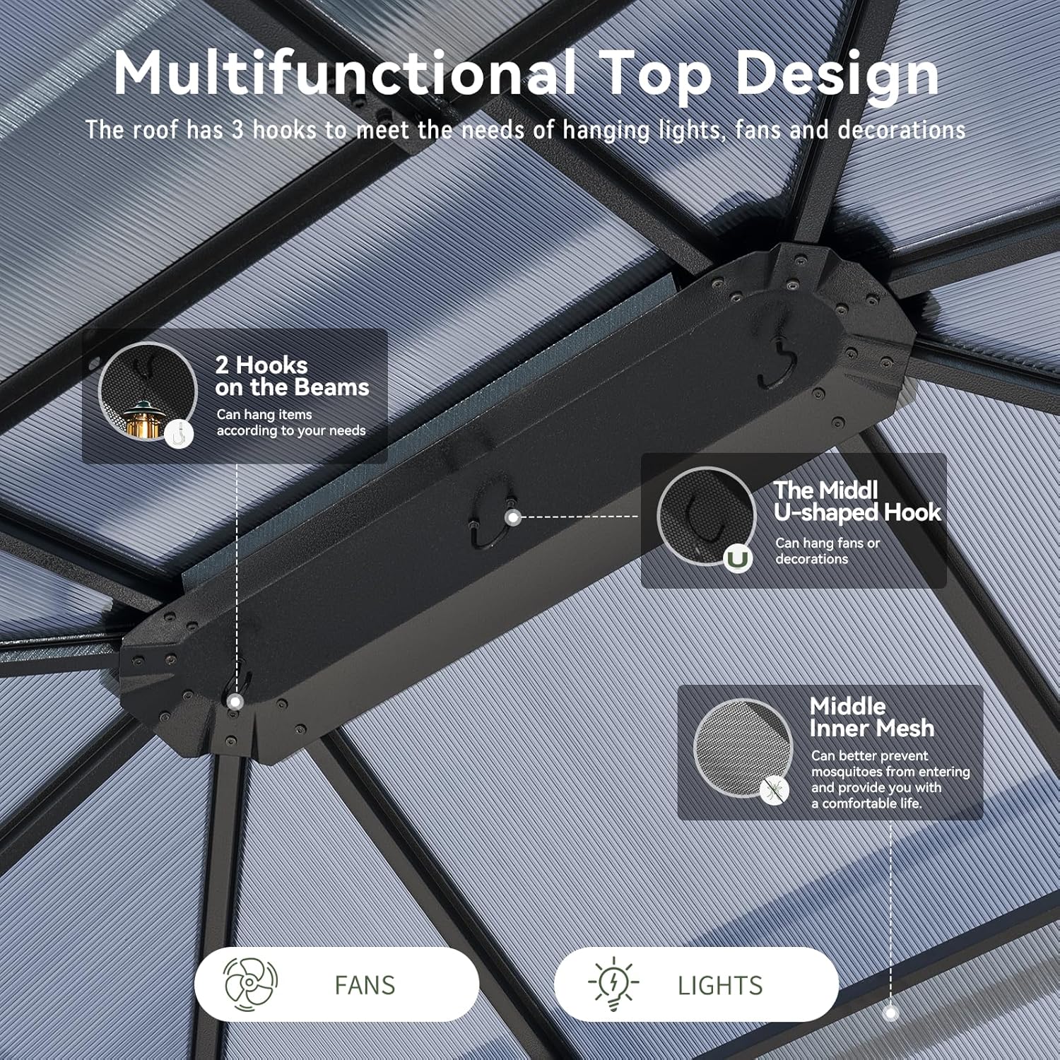Polycarbonate Hardtop Gazebo