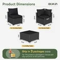7 Piece Patio Furniture Set Wicker Rattan Patio Sectional Sofa Set Outdoor Seating Furniture with 4'' Thickened Cushion, Black (Include Waterproof Cover)