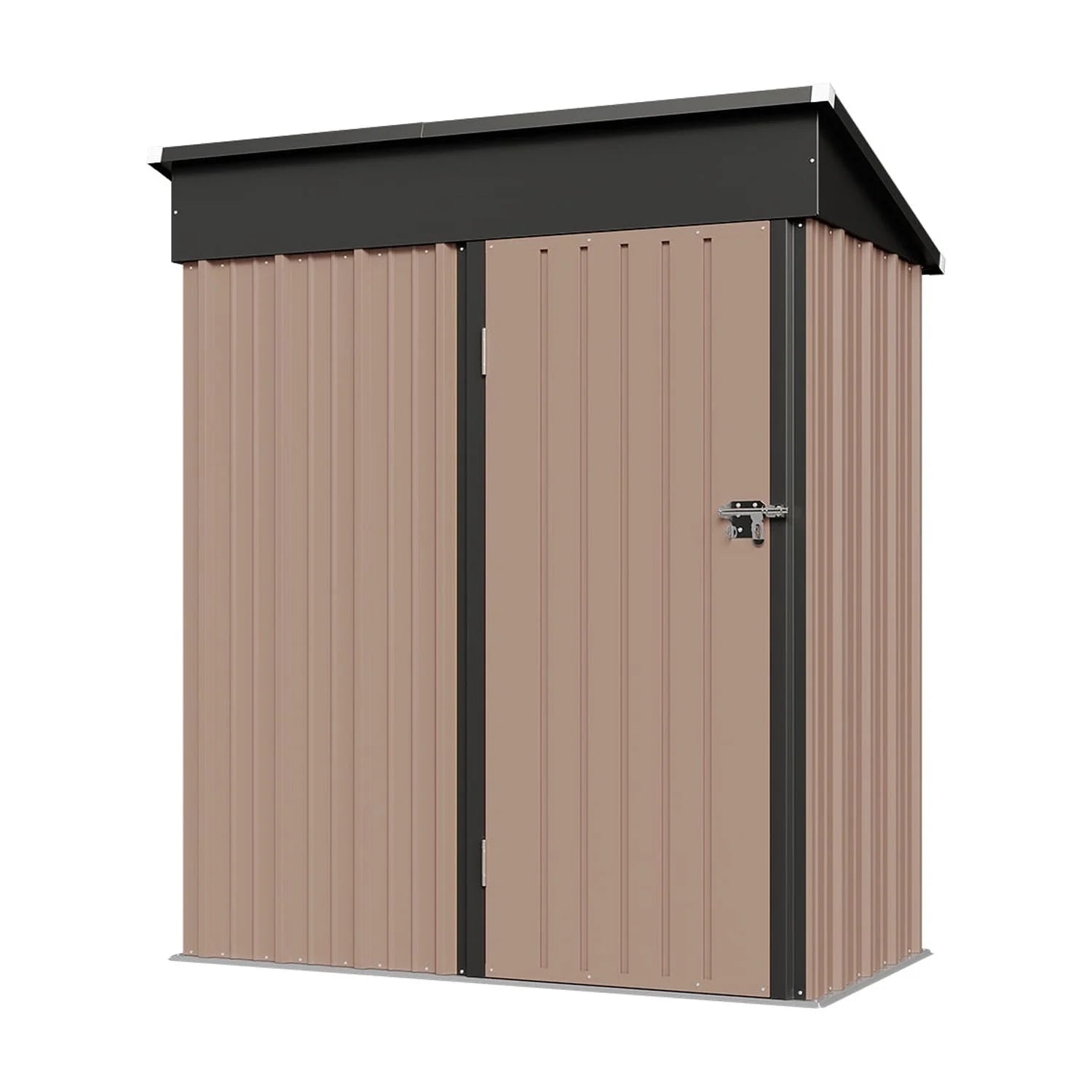 5.1 x 2.7 ft Outdoor Metal Shed, Storage Garden Shed with Lockable Door Tool Shed