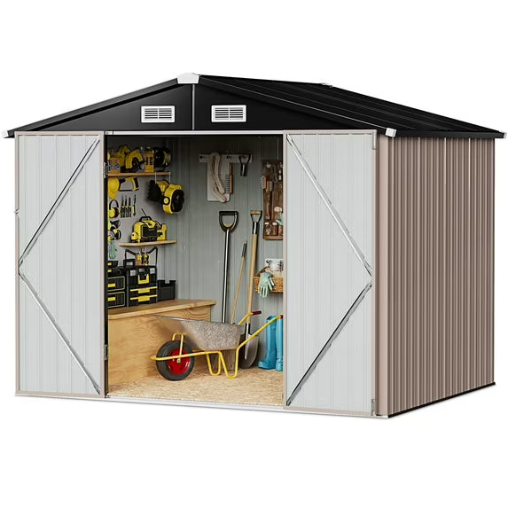 Aoxun 6 x 4 ft. Outdoor Storage Shed, Storage Shed with Locking Sliding Door, Metal shed for Backyard, Garden