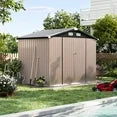 8.5' x 5.6' Outdoor Storage Shed, Metal Shed with Lockable Door for Backyard, Garden