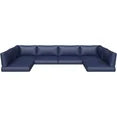 Aoxun Outdoor Replacement Cushions for Patio Furniture, Deep Seat Outdoor Cushions for 6-Seat Wicker Sectional, 14-Piece Water-Repellent Cushions for L-Shape Couch(Navy)