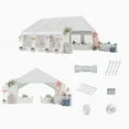 Aoxun Wedding & Event Tent, 20x20 FT White Canopy with Removable Sidewalls, Waterproof Party Tent for Outdoor Gatherings, BBQ, Birthday, Camping