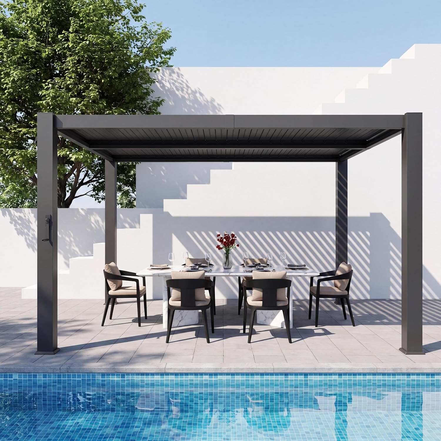 Aoxun 10' x 12' Louvered Pergola