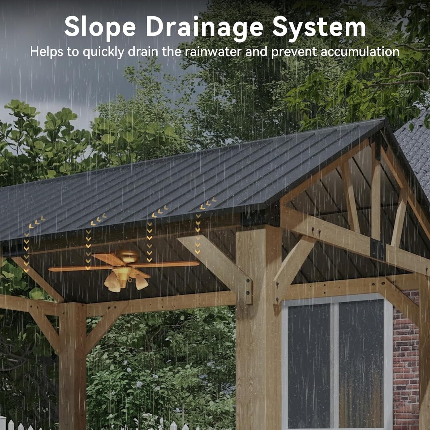 Aoxun 10' x 12' Wood Gazebo