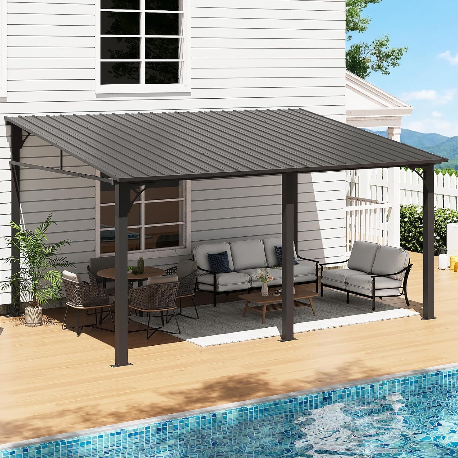 Aoxun 10' x 14' Lean to Gazebo