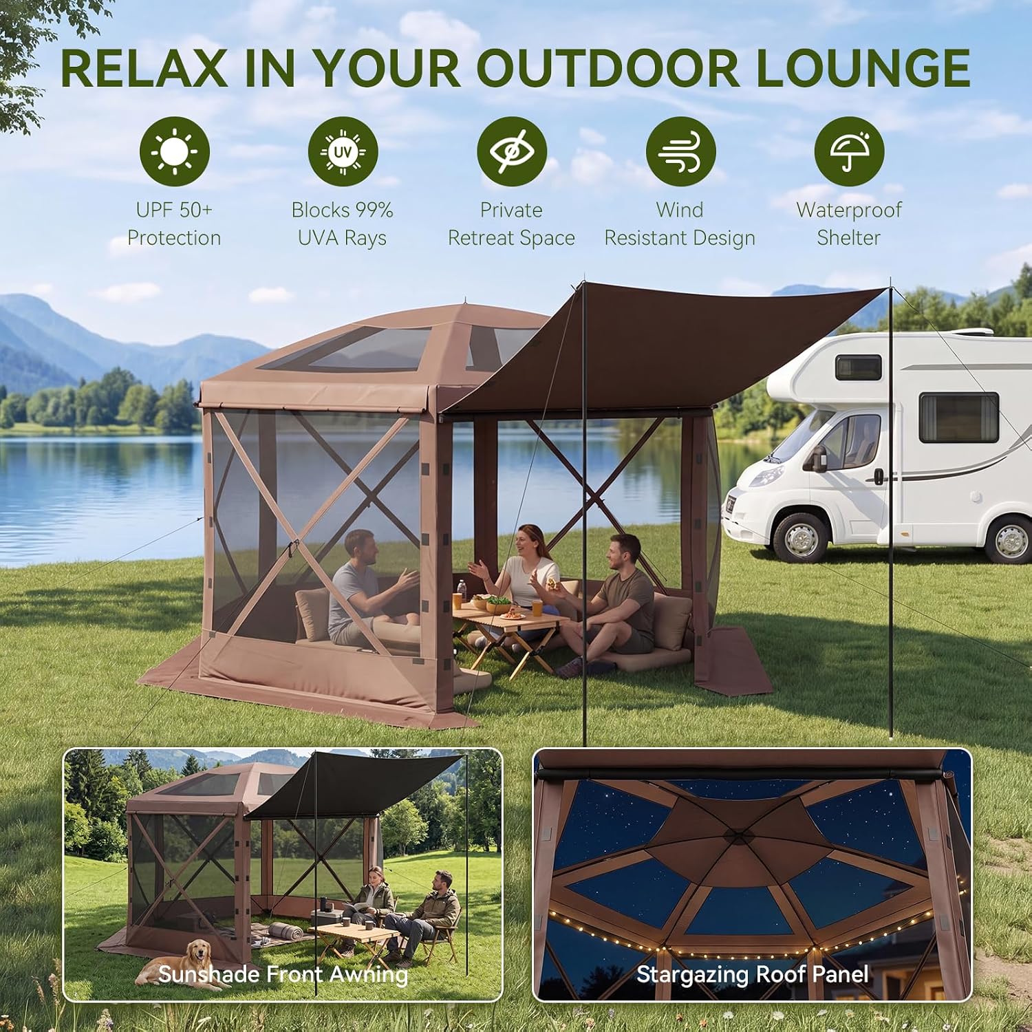 Aoxun 10x10ft Pop Up Canopy Tent
