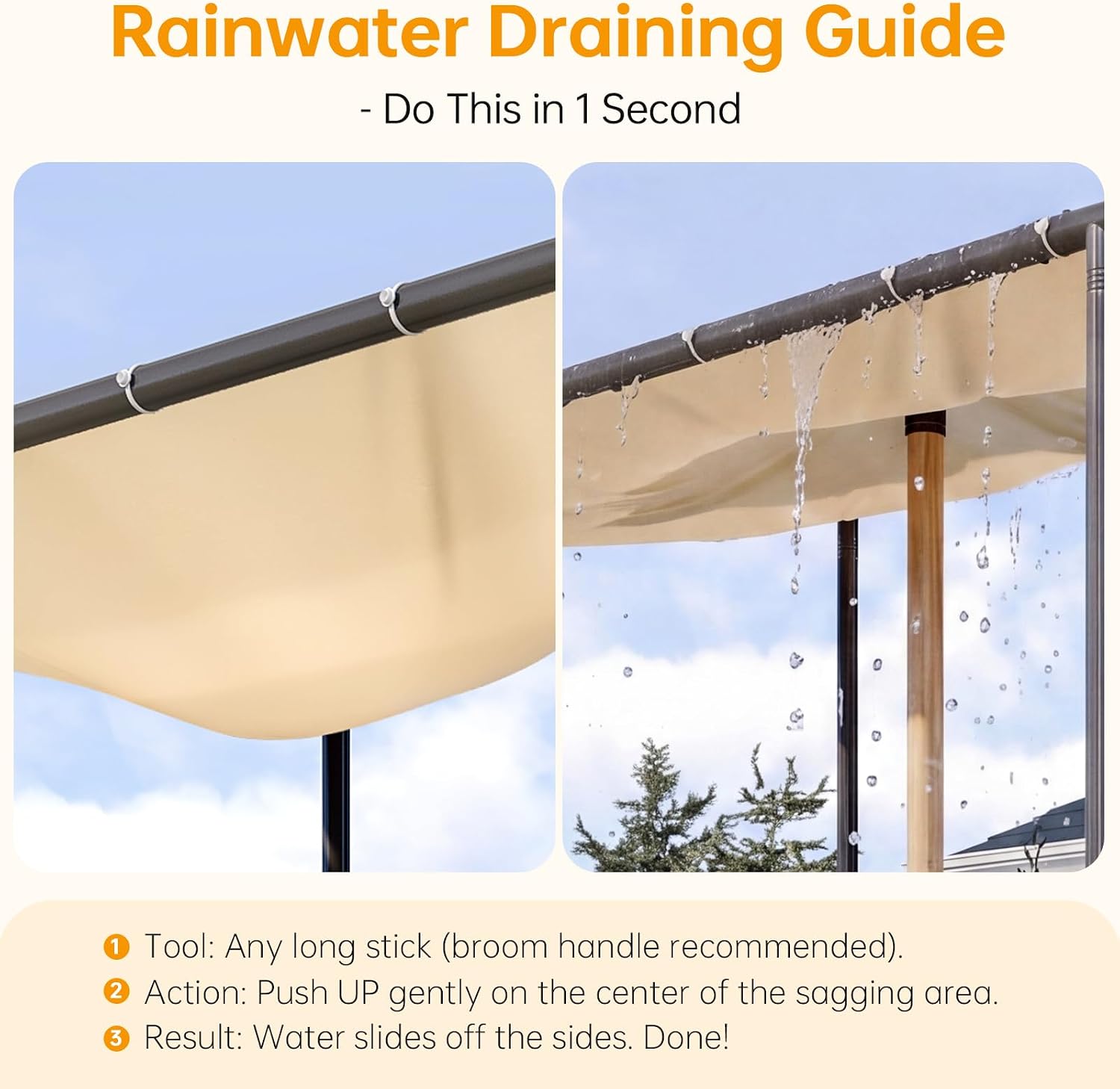 Aoxun 16x12 Lean to Pergola Outdoor Gazebo