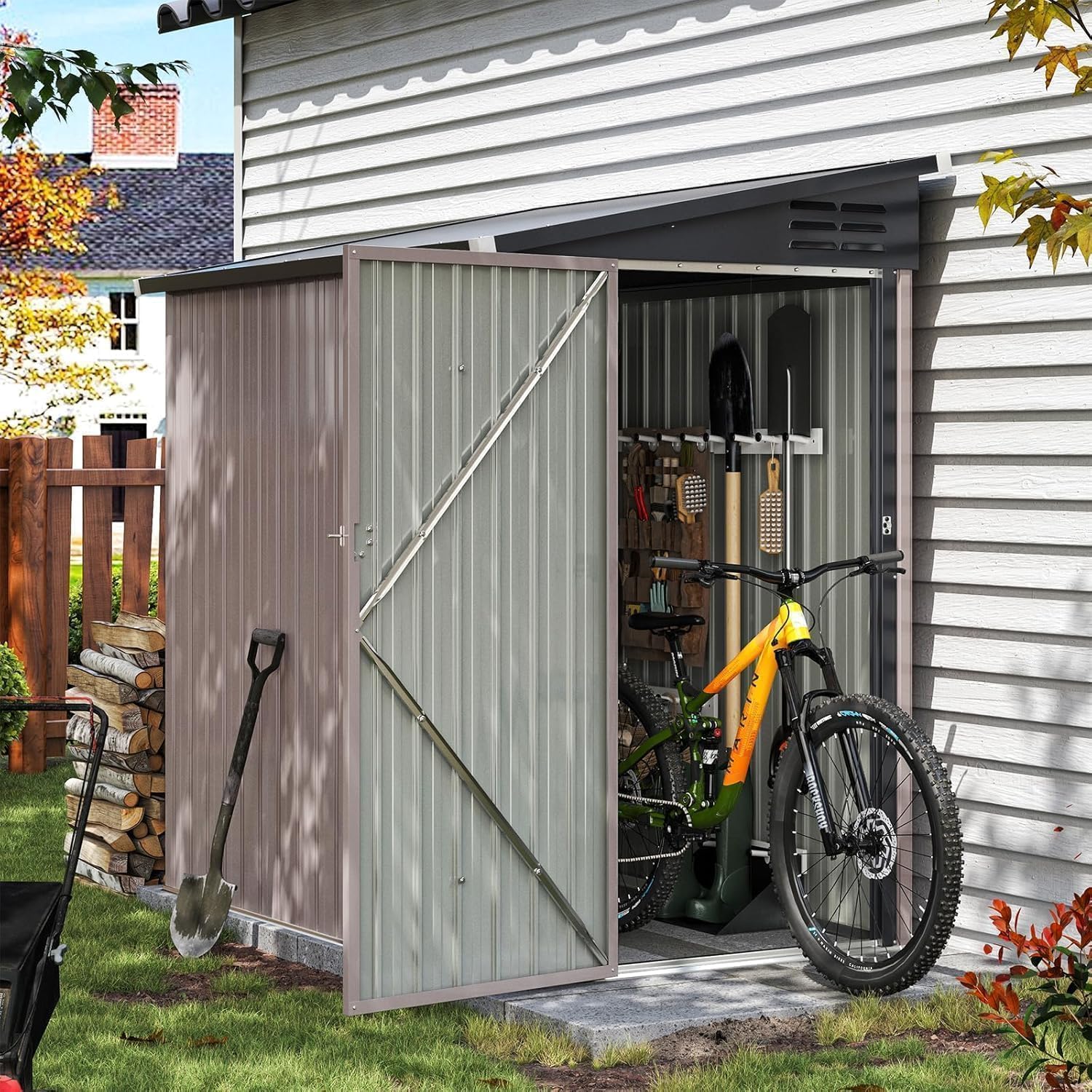 Aoxun 4x6 FT Lean to Shed Garden