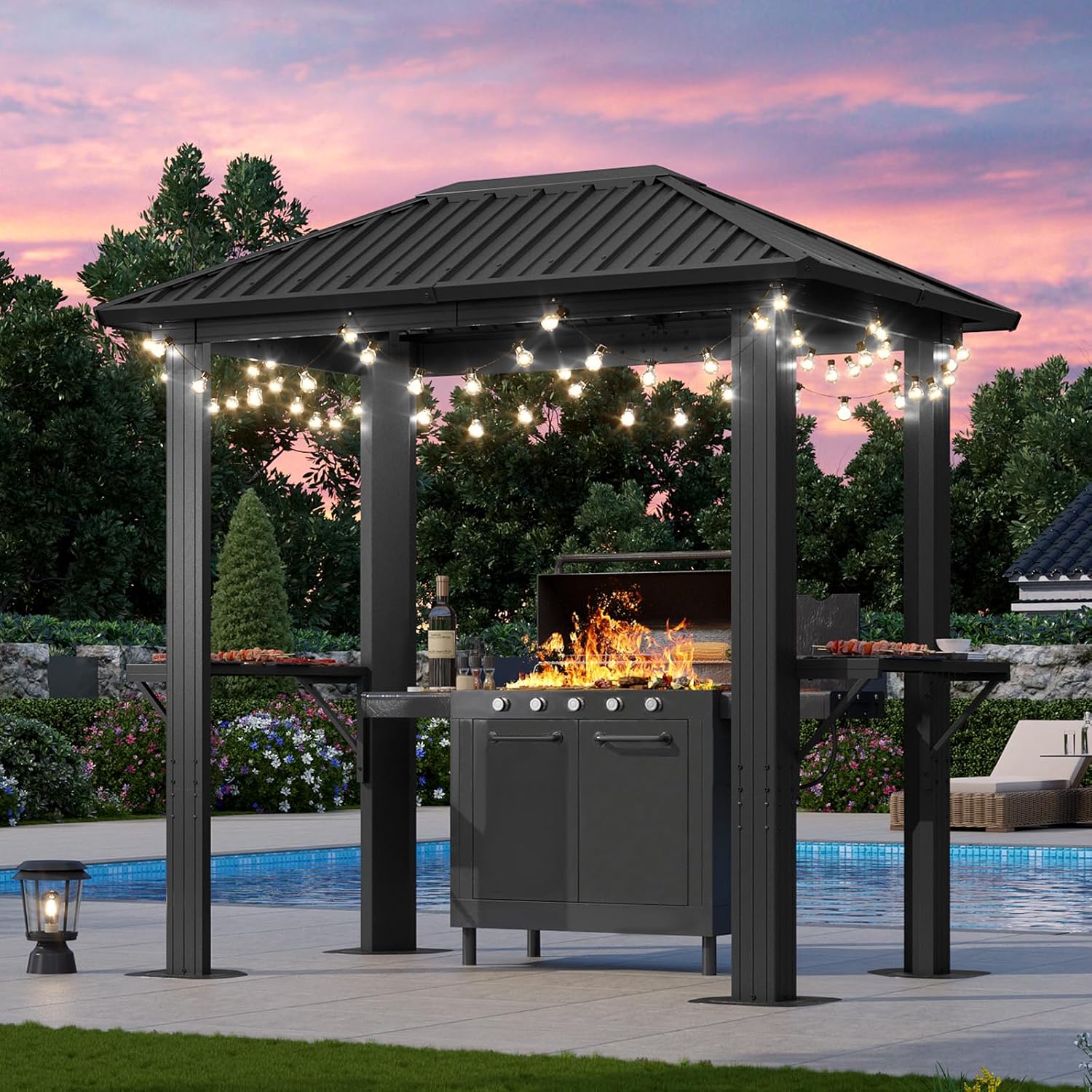 Aoxun 5 x 8FT Grill Hardtop Gazebo